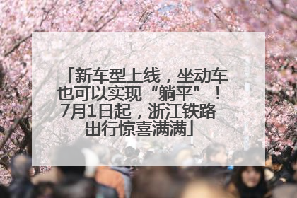 新车型上线，坐动车也可以实现“躺平”！7月1日起，浙江铁路出行惊喜满满